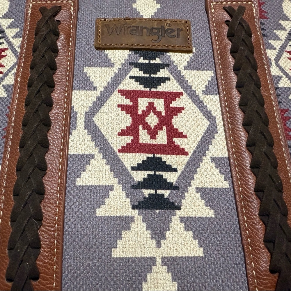 Wrangler Geometric Pattern Bag with Leather Accents